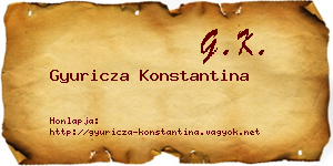 Gyuricza Konstantina névjegykártya